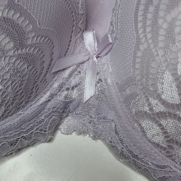 NEW 36DD Rene Rofe lavender purple lace LIGHTLY PADDED support comfort bra NWT - Picture 3 of 8